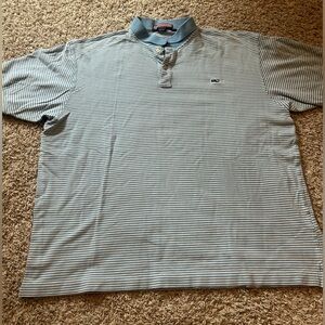VINEYARD VINES Mens Size XL Light, blue, and white striped polo